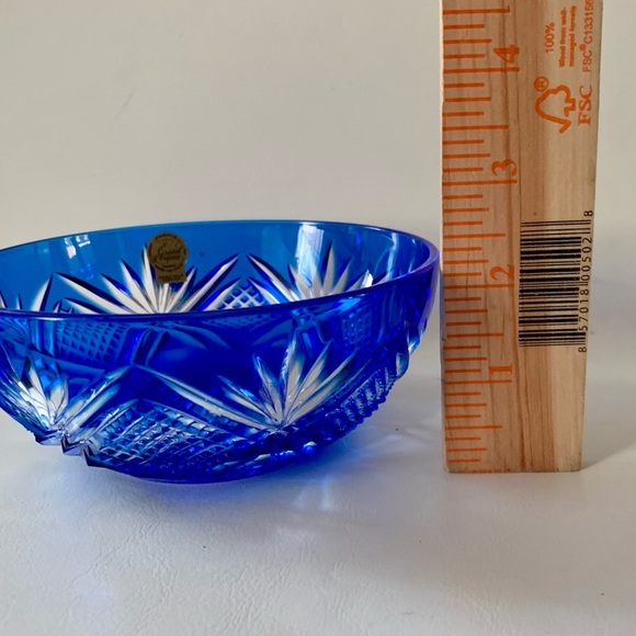 Vintage D’Arques Genuine Lead Crystal Cobalt Blue Bows - Picture 4 of 15